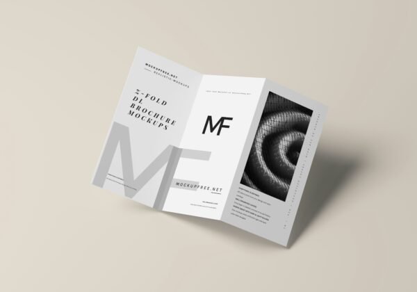 a folded brochure with a black and white photo